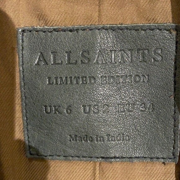All Saints Leather Jacket -US size 2 - Picture 2 of 9
